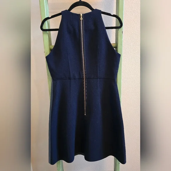 NWT ERDEM Hudson Navy Sleeveless Crystal Embellished Midi Dress, Sz 6 - Picture 3 of 11